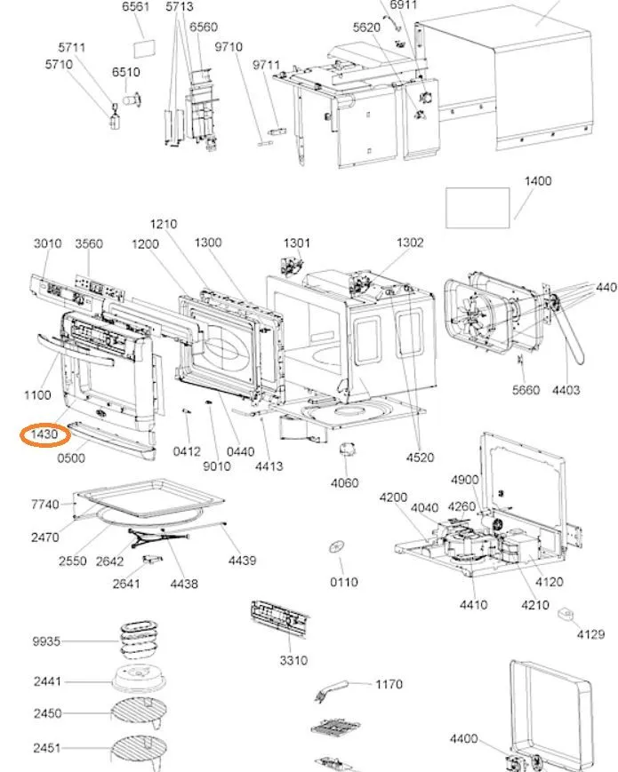 Dveře mikrovlnná trouba Whirlpool / Indesit - 482000015442