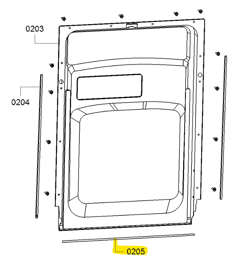 Spodní těsnění dveří do myčky nádobí Bosch Siemens