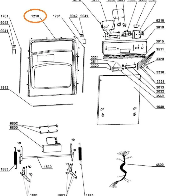 Dveře myčka Whirlpool / Indesit - 480140101065